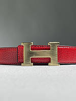 Hermes Leather Belt Red/Gold KI66055