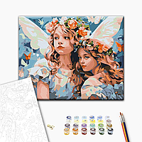 Картина по номерам Brushme Ангелы в цветочных венках BS53755 набор для росписи по цифрам