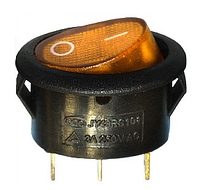 Переключатель клавишный KCD1-101N-9 овальный с подсветкой ON-OFF 3pin желтый