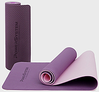 Килимок для йоги та фітнесу Power System PS-4060 TPE Yoga Mat Premium Purple (183х61х0.6) Хороший выбор