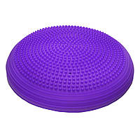 Балансировочный массажный диск фиолетового цвета из эластомера с массажными шипами для восстановления