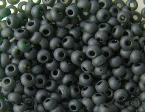Бісер 10/0, №50290 прозорий матовий, сіро-темнозелений (уп.50 грам), фото 1
