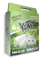 Наповнювач для котячого туалету Kotix Тофу Green tea Соєвий грудкувальний 2.55 кг (6 л). 6 л