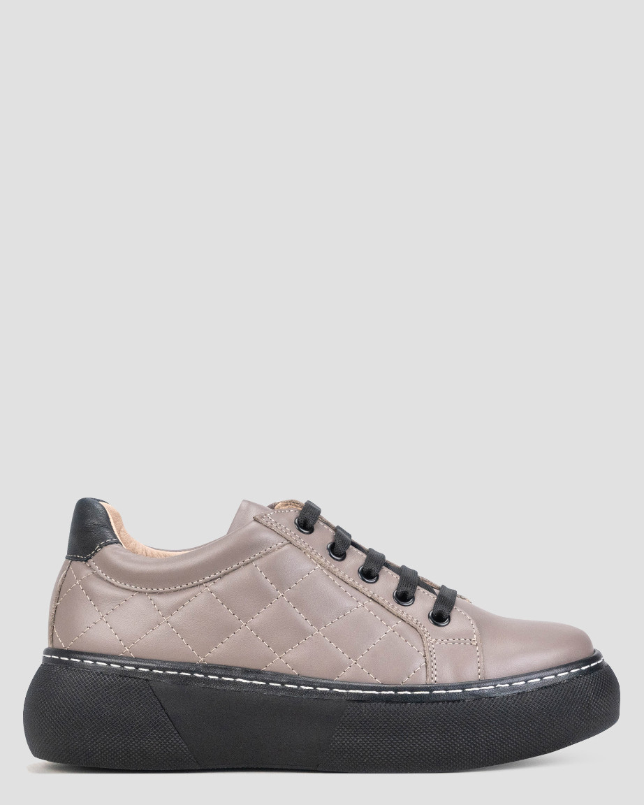 Кеди низькі жіночі кавові натуральна шкіра Туреччина Alvito — розмір 36 (22,5 см) (модель:, фото 1