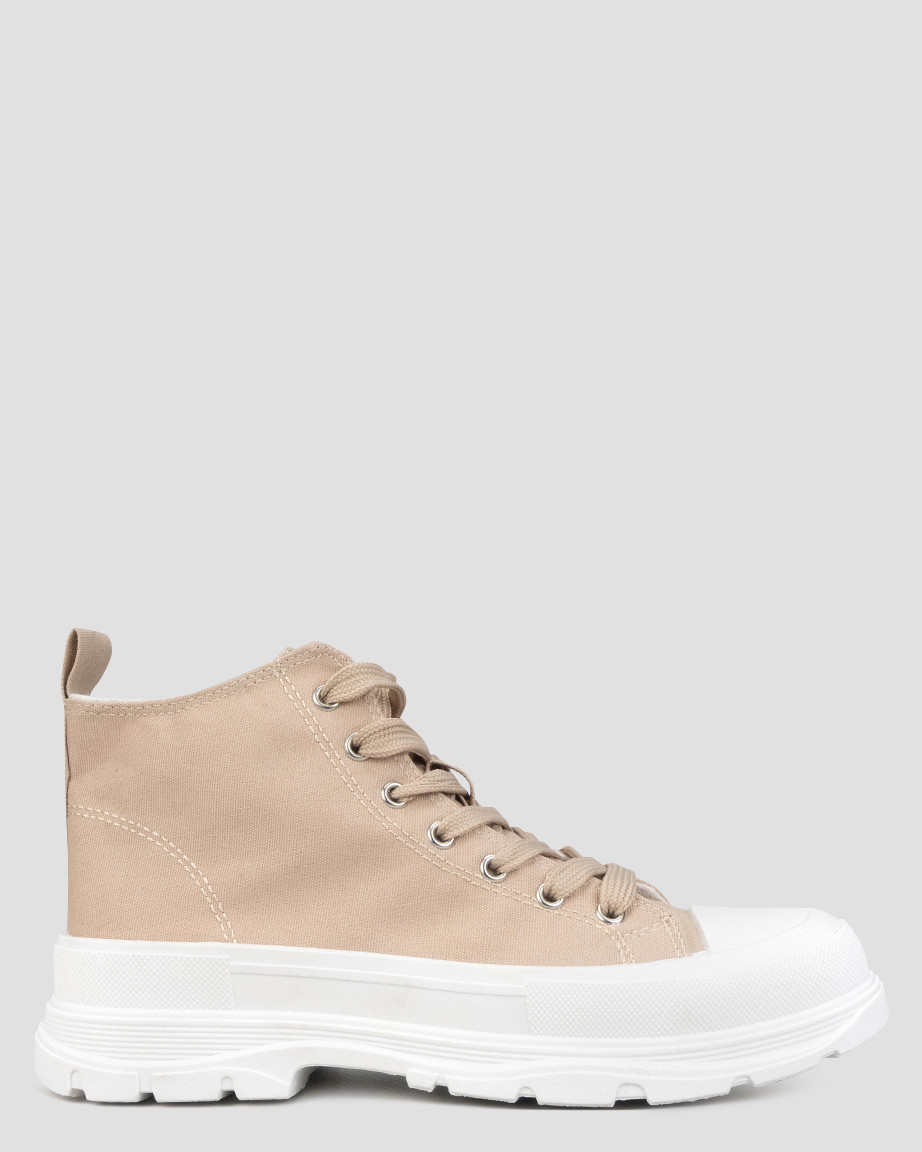 Кеди високі жіночі бежеві текстильні Китай Hongquan — розмір 41 (25,7 см) (модель: HQJ589-3Beige), фото 1