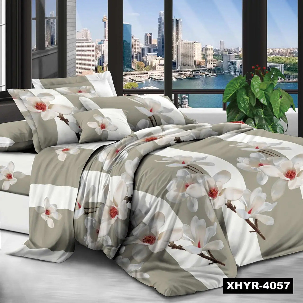Постільний комплект двоспальний 180*220 Бязь Економ бавовна, поліестер (22561) Сучасна постільна білизна