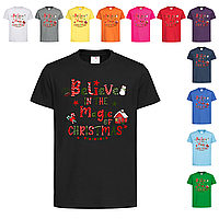 Черная детская футболка С принтом на Рождество (23-2-8)