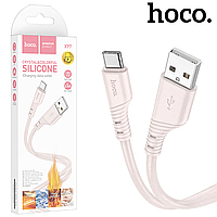 Кабель Hoco USB to Type-C X97 Crystal Color Light Pink 2.4A 1m