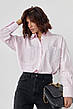 Жіноча сорочка з термостразами на кишенях — рожевий колір, M (є розміри), фото 2