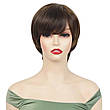 Перука коротка Dark Brown, термоволокно VC Brown 7249, фото 6