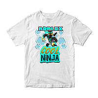 Футболка белая с принтом онлайн игры Roblox Cool ninja Роблокс Roblox Кавун 11-12 лет ФП01197 TS, код: 8379690