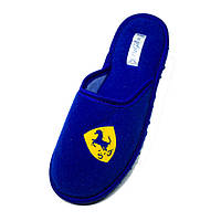 Тапочки подростковые мальчик домашние комнатные PaGo "Желтый Ferrari" Синие 37
