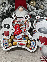 Сладкий подарочный бокс для девушки с конфетками набор в форме медведя для жены, мамы, ребенка SSbox-34