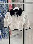 В'язана кофта блуза з коміром і рукавами ліхтариками до ліктя (р. 42-46) 14043344, фото 2