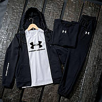 Спортивный костюм мужской Under Armour Свитшот Футболка Кепка в подарок весенний осенний летний черный