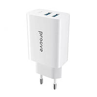 Сетевое зарядное устройство СЗУ Proove Rapid 30W (2 USB + Type-C) (white) TS, код: 8328091