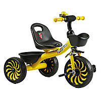 Трехколесный велосипед детский колеса EVA с корзинами Best Trike Желтый