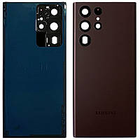 Задняя крышка Samsung S22 Ultra 5G S908, красная оригинал Китай со стеклом камеры