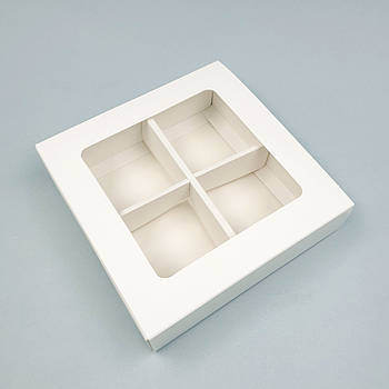 Коробка для моті (мочі) з роздільником на 4 шт 13х13х3.5 см