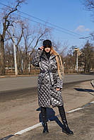 Жіночий оверсайз плащ пальто (рр 44-50) ПВ-254 сірий