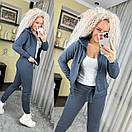 Жіночий базовий спортивний костюм з кофтою на блискавці та завуженими штанами (р. 42-50) 7052009, фото 9