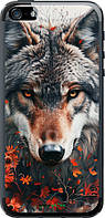 Чехол на iPhone 5 Wolf and flowers "6056u-18-70447"