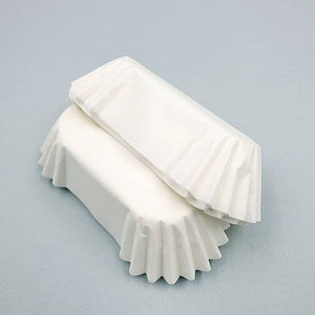 Паперова форма для десертів овальна біла 6 см — 50 шт