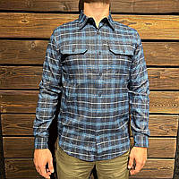 Рубашка Helikon GreyMan Polyester/Nylon-Blue StoneworkPlaid,тактическая мужская прочная в клеточку с карманами