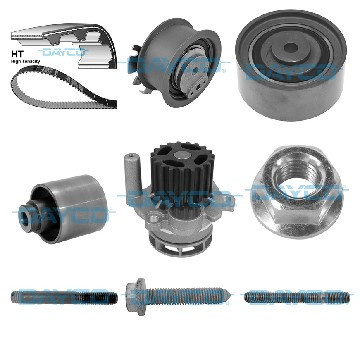Ремінь ГРМ компл. + помпа VW Golf/Jetta/Passat/Touran 2.0 TDI 03-13, Dayco, KTBWP4410,
