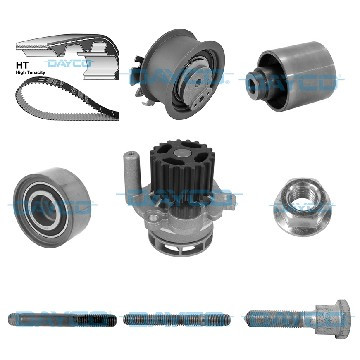 Ремінь ГРМ компл. + помпа VW Golf/Jetta/Passat/Touran 2.0 TDI 03-13, Dayco, KTBWP4860,