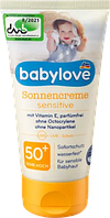 Babylove Sonnencreme sensitiv, LSF 50+ Сонцезахисний дитячий крем SPF 50+ 75 мл