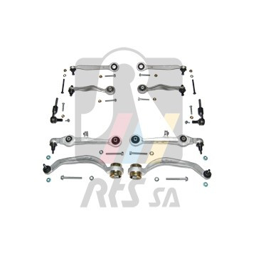 Комплект важелів передньої підвіски Audi A4/A6/VW Passat 94-05 (товстий палець без стійок стаб.), RTS,
