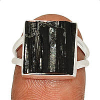 Шерл черный турмалин серебряное кольцо, 2283КШ