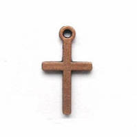 Метал. підвіска "хрестик" мідь (1,1х1,8 см) 20 шт. в уп.