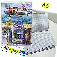 Блокнот А6 (96х145мм) / 48 аркушів, клітинка / Записная книга / 0938-Аероплан