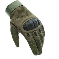 Перчатки тактические для военных с защитой костяшек Военные перчатки полнопалые Oakley Олива