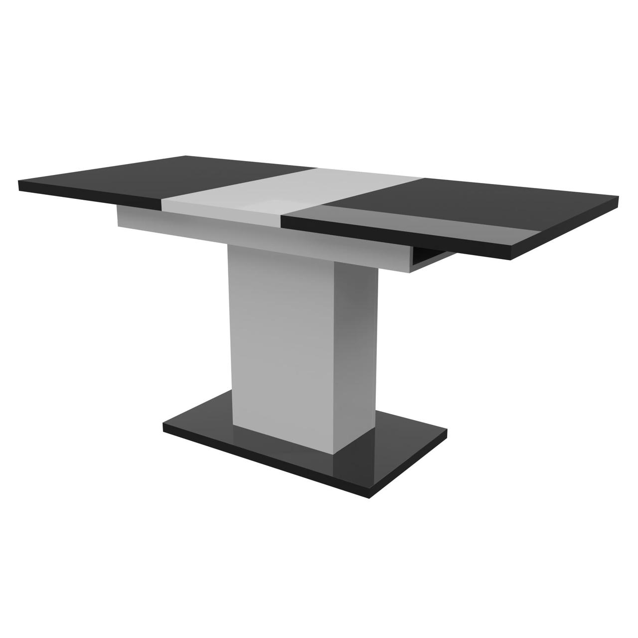 Стіл обідній "Твіст" 150х68х75 см. Чорний мат МДФ, фото 1