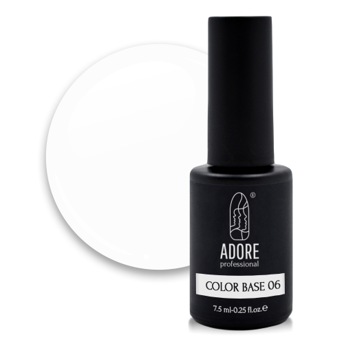 Кольорова база для нігтів Adore professional №06 — white, 7,5 мл, фото 1