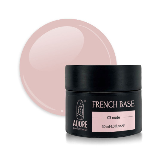 Камуфлююча база для нігтів Adore French Base No03 — nude, 30ml, фото 1