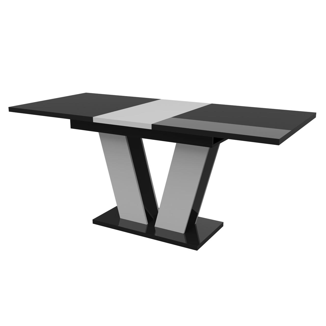 Стіл обідній "Рой" 180х80х75 см. Чорний мат МДФ, фото 1