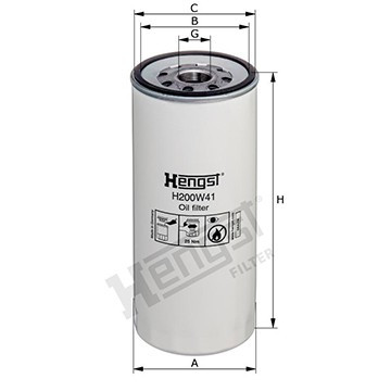 Фільтр масляний Renault Truck Magnum 04-/ Premium 05-/ Volvo Truck 94-, Hengst, H200W41,
