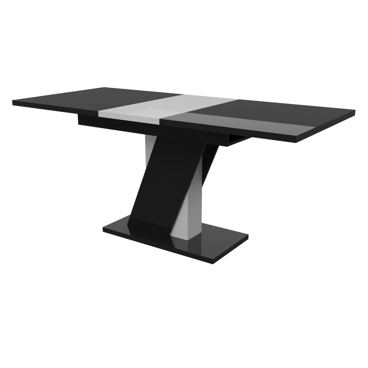 Стіл обідній "Тріон" 180х80х75 см. Чорний глянець МДФ, фото 1