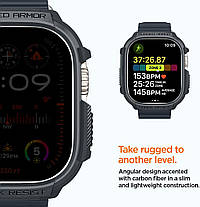 Чохол Spigen для Apple Watch Ultra 2/1 (49 mm) - Rugged Armor, Dark Gray (ACS07385), фото 4