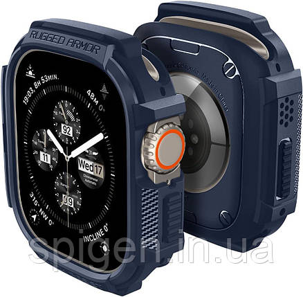 Чохол Spigen для Apple Watch Ultra 2/1 (49 mm) - Rugged Armor, Navy Blue (ACS07382), фото 1