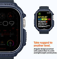 Чохол Spigen для Apple Watch Ultra 2/1 (49 mm) - Rugged Armor, Navy Blue (ACS07382), фото 4