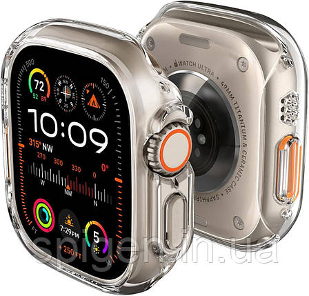 Чохол Spigen для Apple Watch Ultra 2/1 (49mm) - Thin Fit, Crystal Clear (ACS05917), фото 1