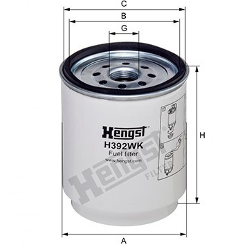 Фільтр паливний Renault Truck Magnum 06-/ Kerax 05-/ Volvo Truck 05-, Hengst, H392WK,