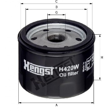 Фільтр масляний Ford Connect 1.0 EcoBoost 13-, Hengst, H420W,