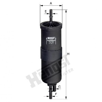 Фільтр паливний BMW 1/3/5/7/X1/X3/X7 1.5-6.0 i/d 04-, Hengst, H420WK01,