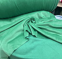 Ткань Оксамит плюш (спорт) двосторонній, на БАВОВНЯНОМУ трикотажі, щільності 360 г/м2, зеленого кольору